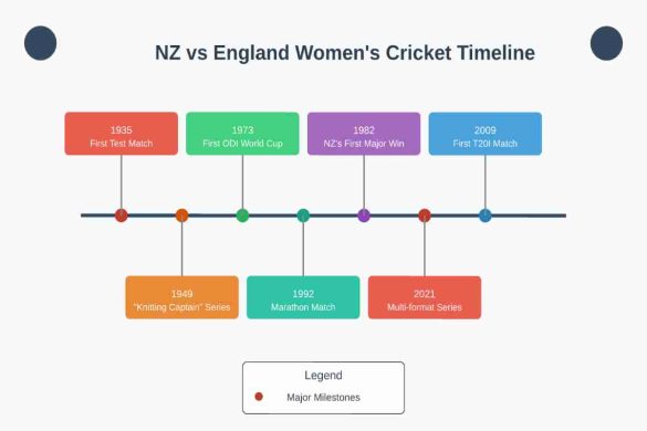 New Zealand Women's National Cricket Team vs England Women's National Cricket Team Timeline